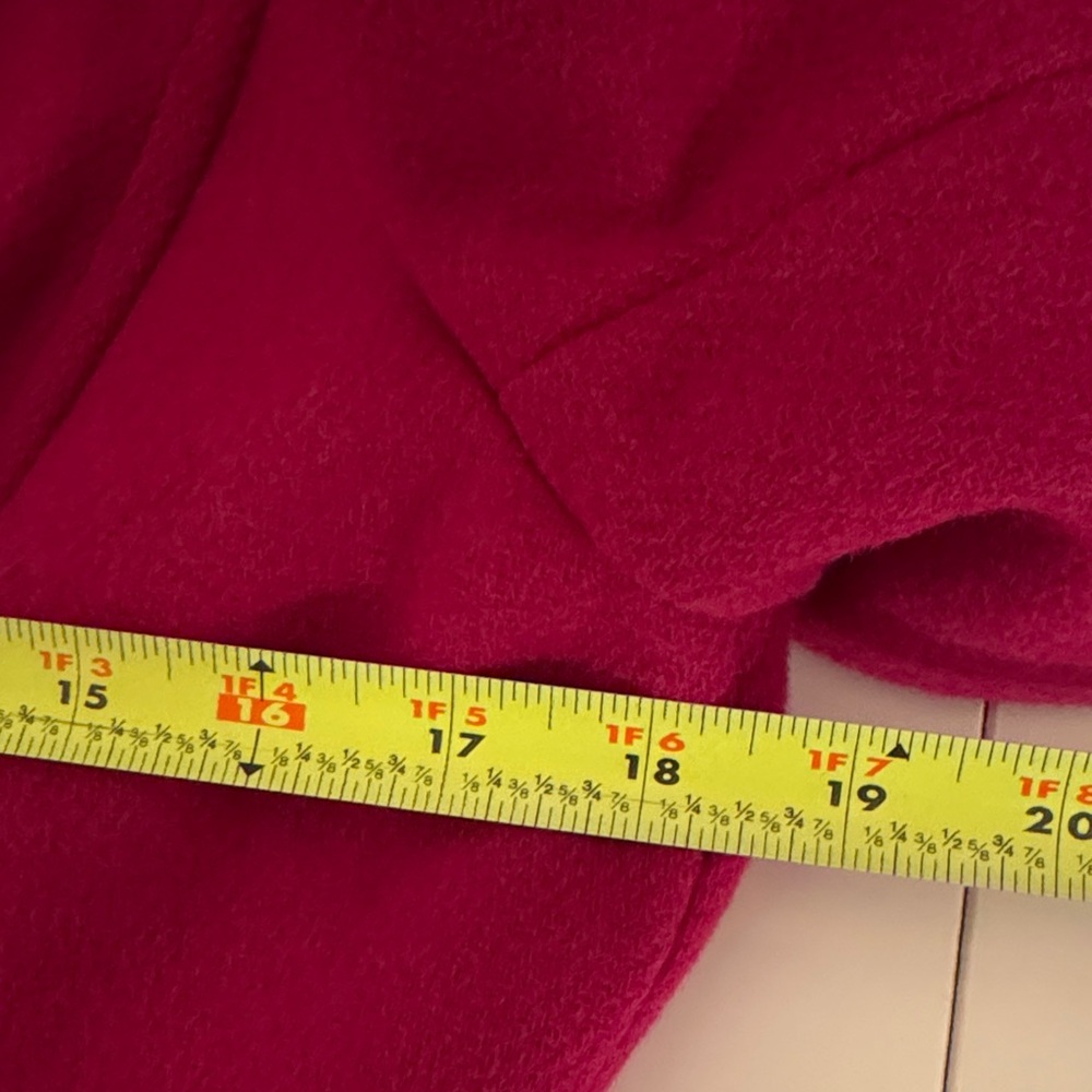 J. Crew Hot Pink Wool Blend Trench Coat with Gold Buttons - Picture 10 of 12
